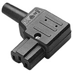 Heissgerätestecker Kupplung abgewinkelt, 155°, 10A/250V, L + N + PE